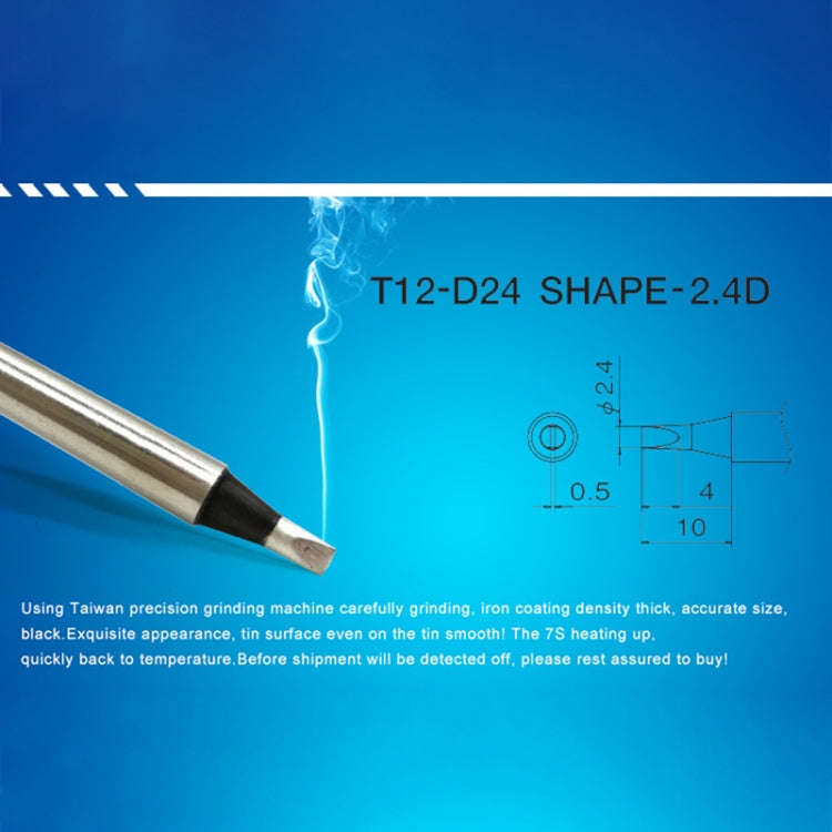 QUICKO T12-D24 Black Welding Lead-free Soldering Iron Tip, T12-D24