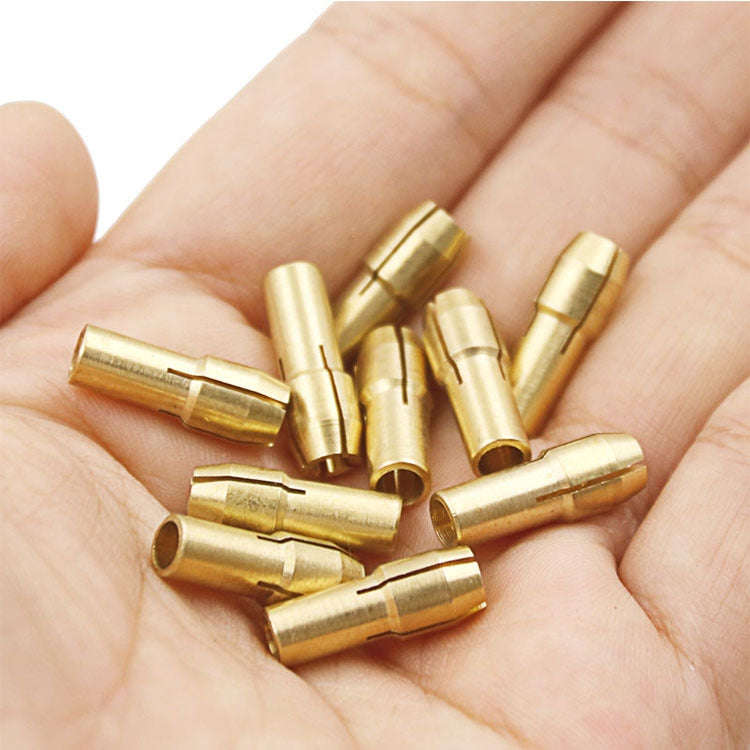 10 PCS Three-claw Copper Clamp Nut for Electric Mill FittingsBore diameter: 3.2mm, Bore diamet...