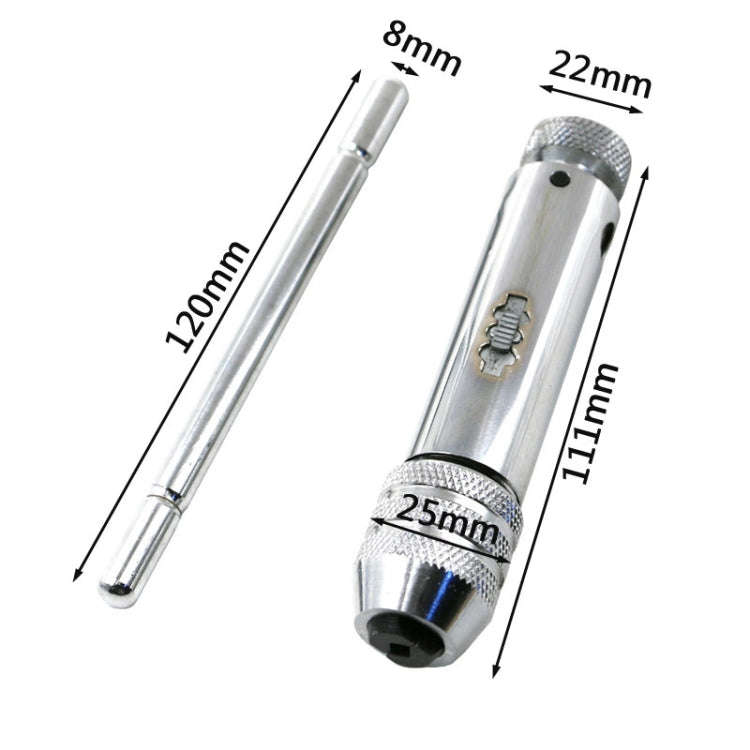 M5-M12 Lengthened Adjustable Ratchet Wrench with Positive and Reverse Tap Wrench, M5-M12