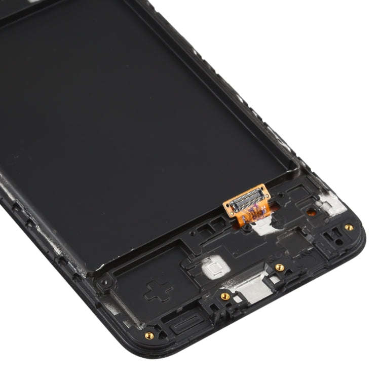 Original Super AMOLED Material LCD Screen and Digitizer Full Assembly with Frame for Galaxy A20, ...