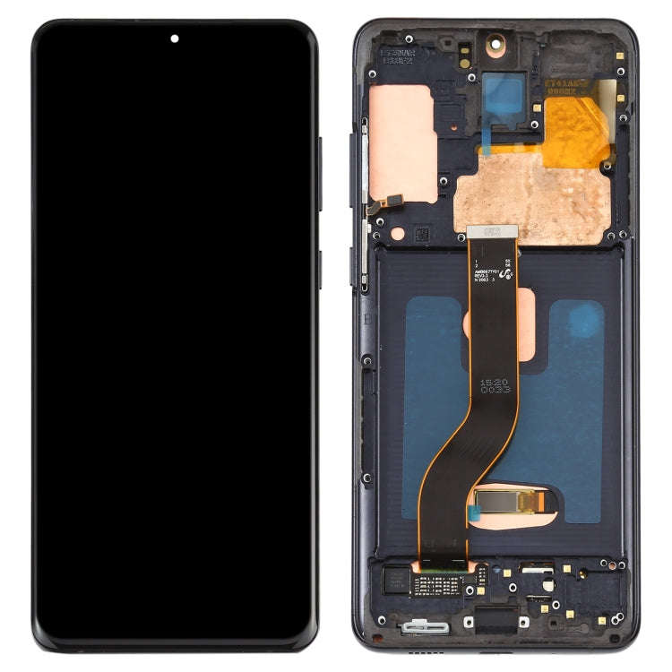 Original Dynamic AMOLED Material LCD Screen and Digitizer Full Assembly With Frame for Galaxy S20...