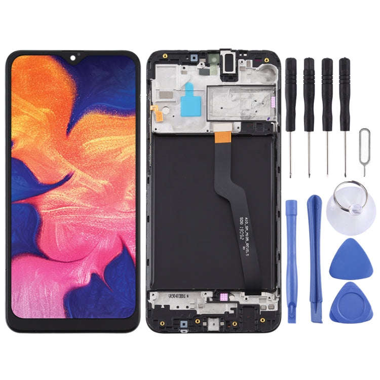 LCD Screen and Digitizer Full Assembly With Frame for Samsung Galaxy A10 / SM-A105F (Single Card ...