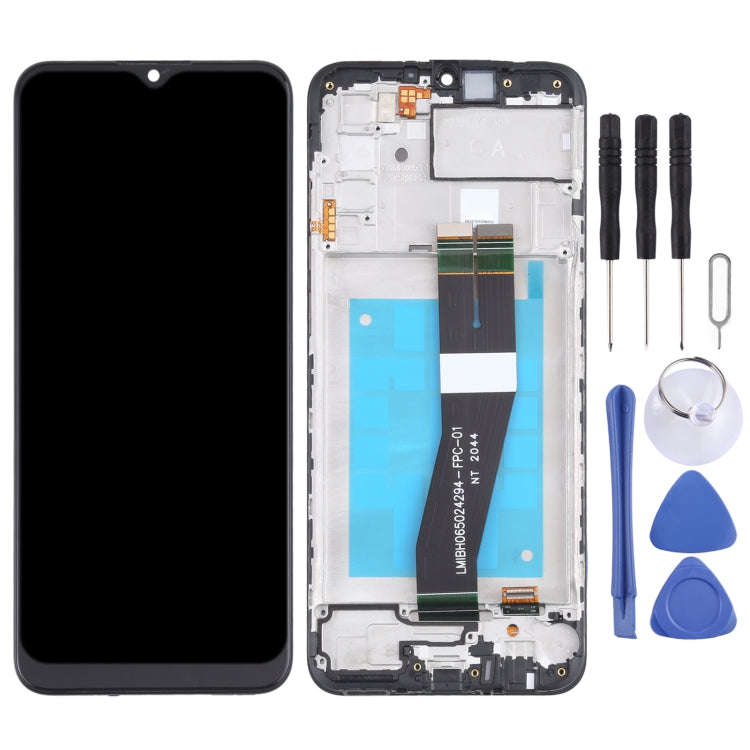 Original LCD Screen and Digitizer Full Assembly With Frame for Samsung Galaxy A02s SM-A025F(GA Ve...