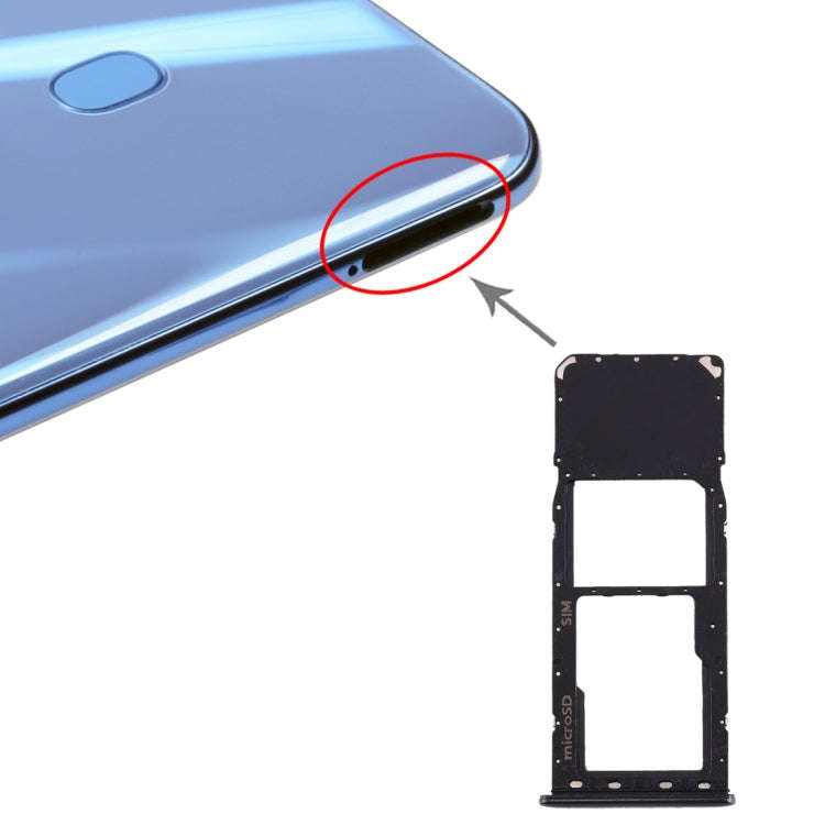 For Galaxy A20 A30 A50 SIM Card Tray + Micro SD Card Tray, For Samsung Galaxy A20(single), For Ga...