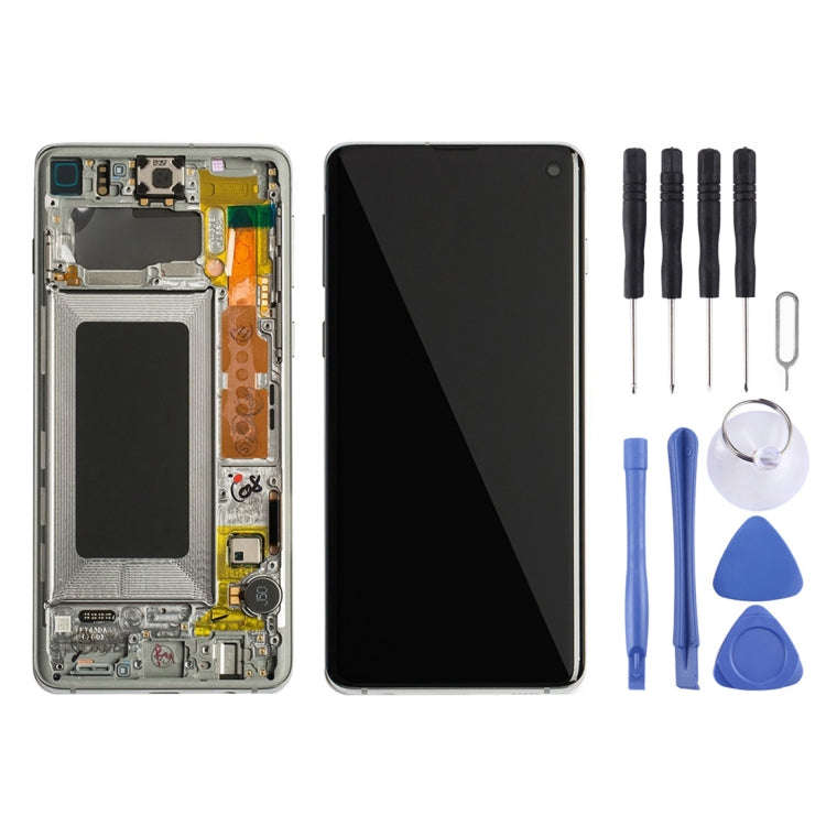 LCD Screen and Digitizer Full Assembly with Frame for Galaxy S10 4G, For Samsung Galaxy S10 4G (F...
