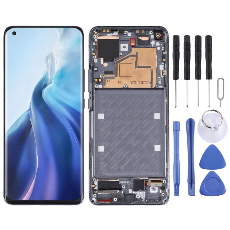 Original LCD Screen and Digitizer Full Assembly with Frame for Xiaomi Mi 11 M2011K2C, M2011K2G, F...