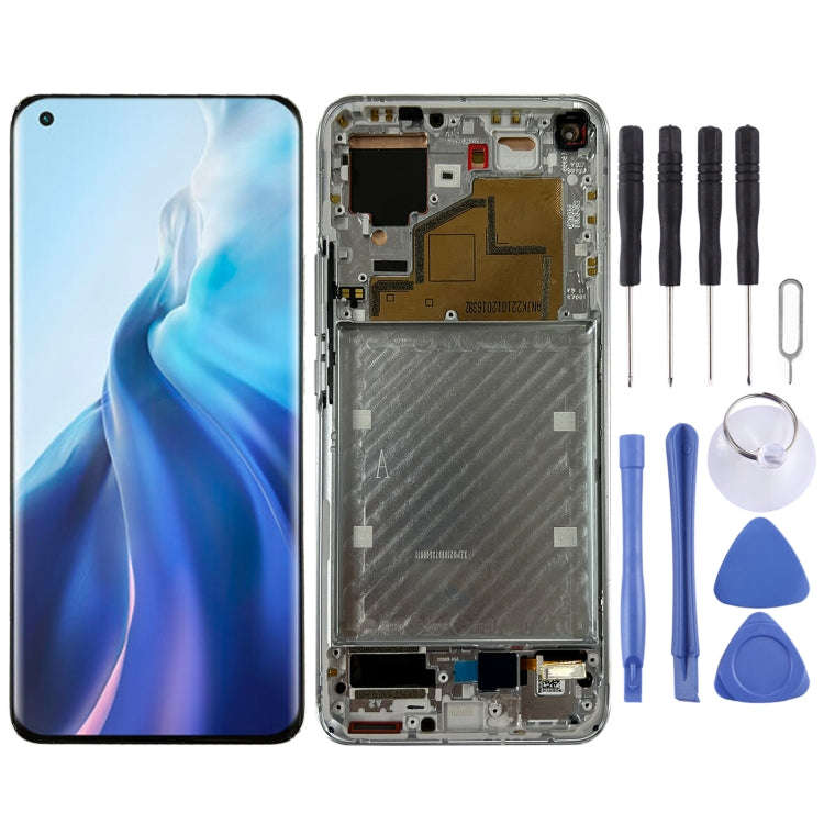 Original LCD Screen and Digitizer Full Assembly with Frame for Xiaomi Mi 11 M2011K2C, M2011K2G, F...