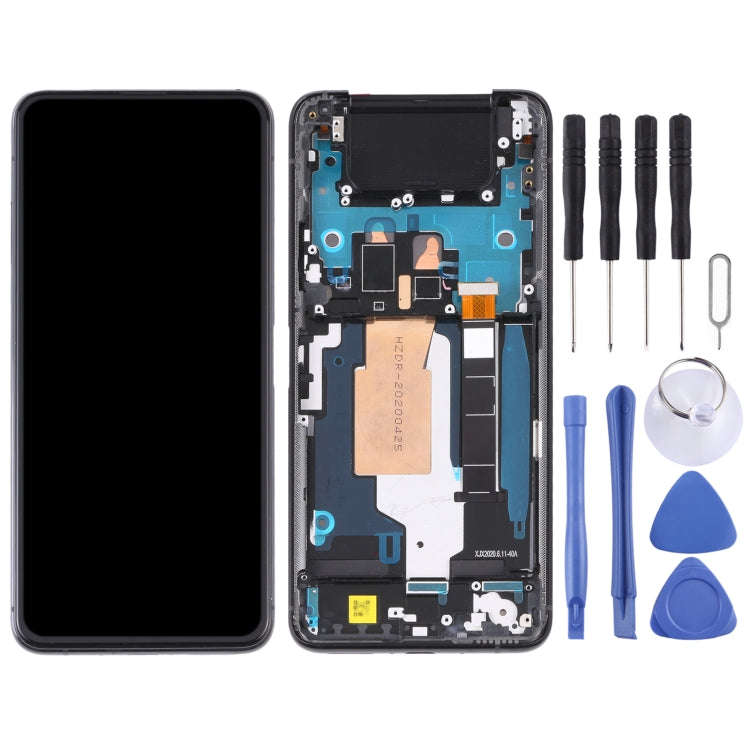 90Hz AMOLED Material LCD Screen and Digitizer Full Assembly with Frame for Asus Zenfone 7 Pro / Z...