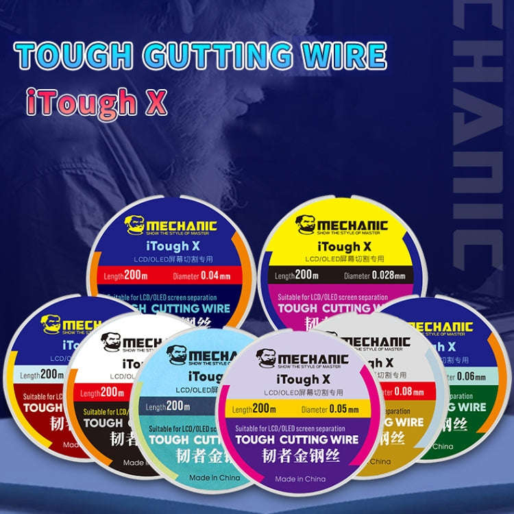 Mechanic iTough X 200M 0.04MM LCD OLED Screen Cutting Wire, Mechanic 0.04MM 200M