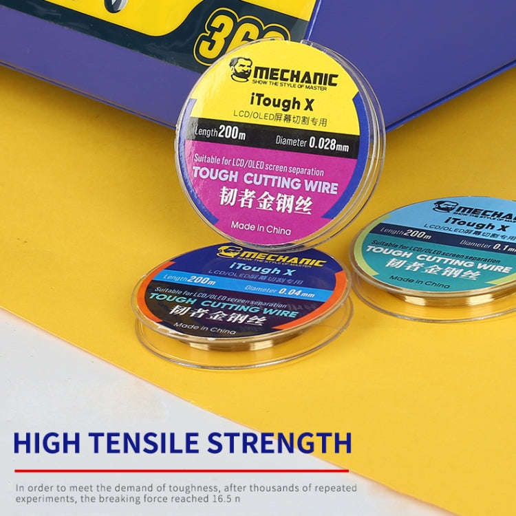 Mechanic iTough X 200M 0.04MM LCD OLED Screen Cutting Wire, Mechanic 0.04MM 200M