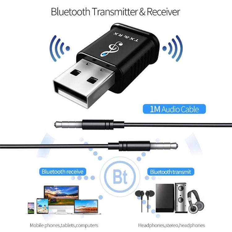 MSD168 2 in 1 Bluetooth Transmitter Receiver Mini 3.5mm AUX Stereo Wireless Bluetooth 5.0 Adapter...