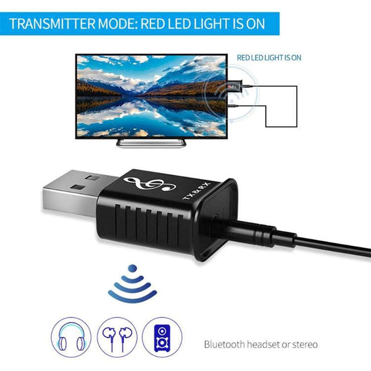 MSD168 2 in 1 Bluetooth Transmitter Receiver Mini 3.5mm AUX Stereo Wireless Bluetooth 5.0 Adapter...