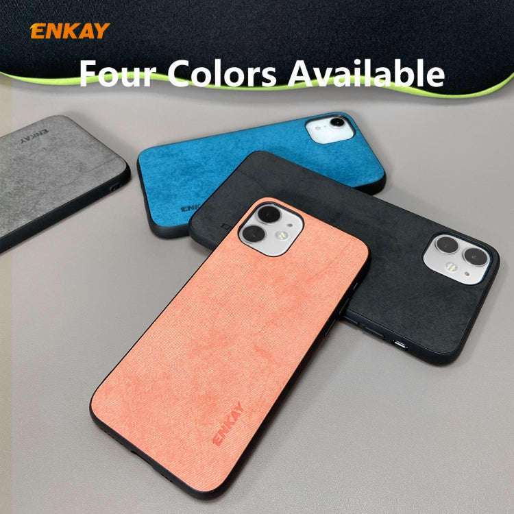 For iPhone 11 ENKAY ENK-PC028 Business Series Fabric Texture PU Leather + TPU Soft Slim Case, For...