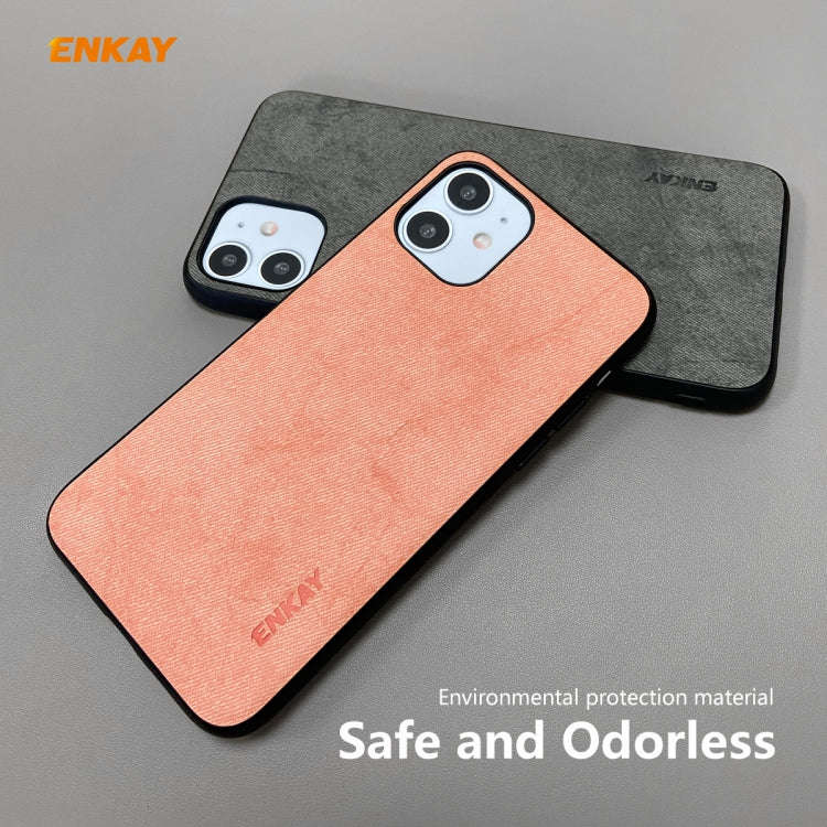 For iPhone 11 ENKAY ENK-PC028 Business Series Fabric Texture PU Leather + TPU Soft Slim Case, For...