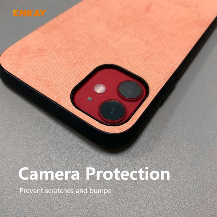 For iPhone 11 ENKAY ENK-PC028 Business Series Fabric Texture PU Leather + TPU Soft Slim Case, For...