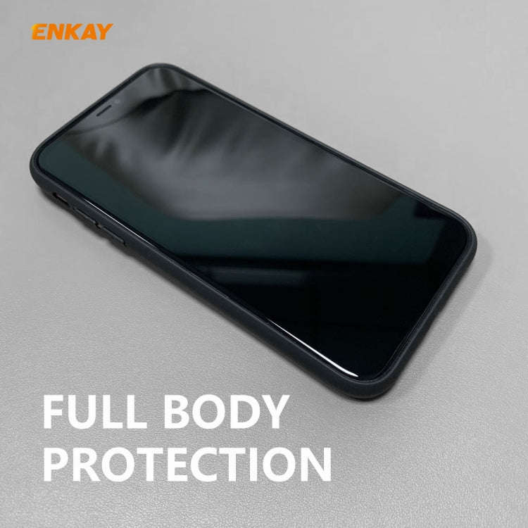 For iPhone 11 ENKAY ENK-PC028 Business Series Fabric Texture PU Leather + TPU Soft Slim Case, For...