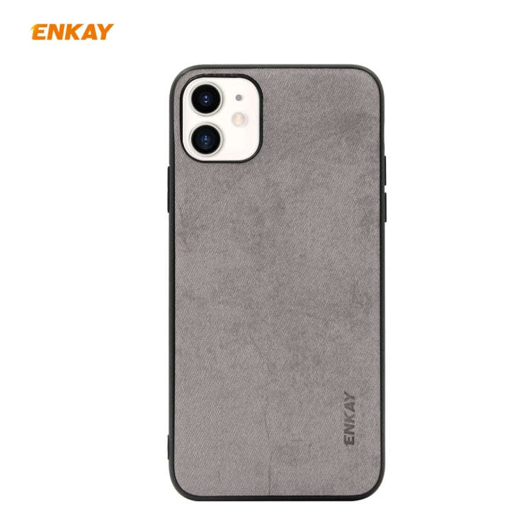 For iPhone 11 ENKAY ENK-PC028 Business Series Fabric Texture PU Leather + TPU Soft Slim Case, For...