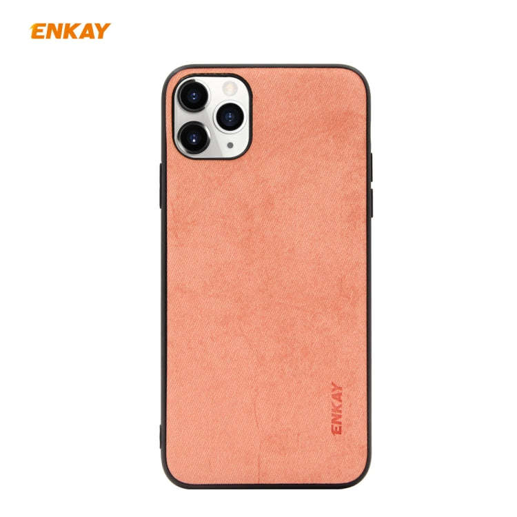 For iPhone 11 Pro Max ENKAY ENK-PC030 Business Series Fabric Texture PU Leather + TPU Soft Slim C...