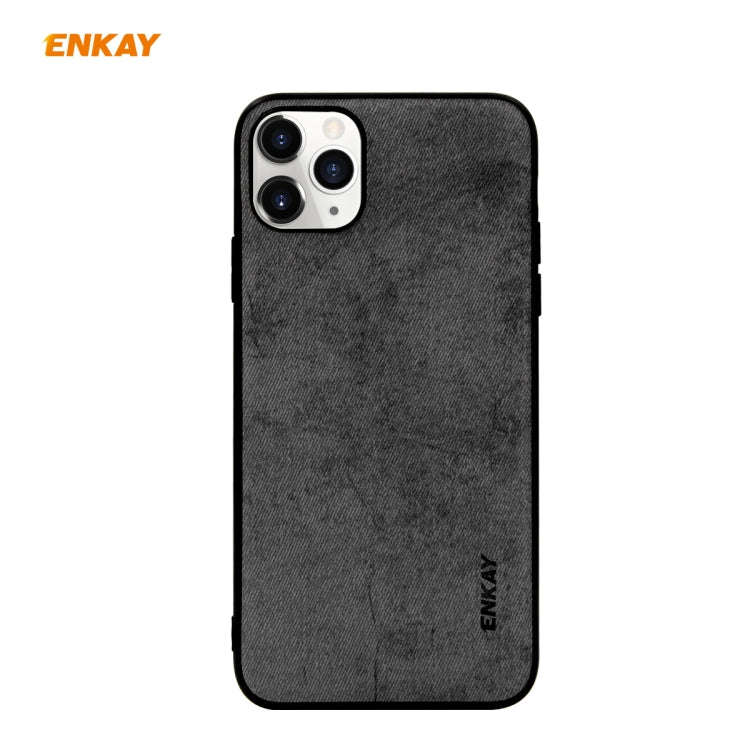 For iPhone 11 Pro Max ENKAY ENK-PC030 Business Series Fabric Texture PU Leather + TPU Soft Slim C...