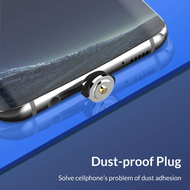 USB to 8 Pin Magnetic Metal Connector Nylon Two-color Braided Magnetic Charging Cable, Cable Leng...