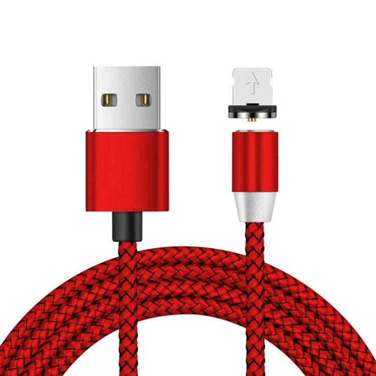 USB to 8 Pin Magnetic Metal Connector Nylon Two-color Braided Magnetic Charging Cable, Cable Leng...