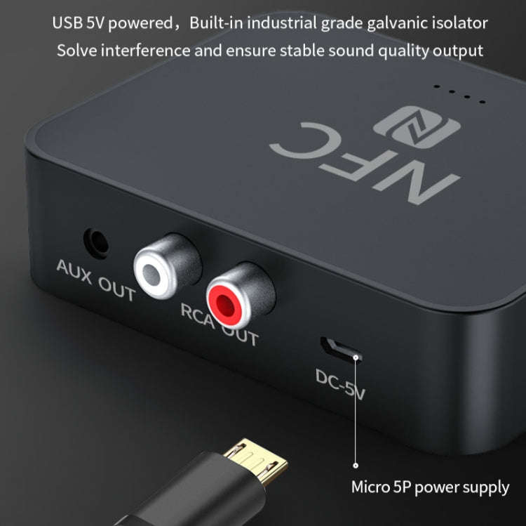 R6 NFC Bluetooth 5.0 Desktop Music Receiver Bluetooth Receiver, Support TF Card