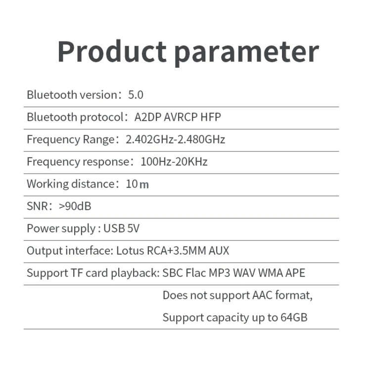 R6 NFC Bluetooth 5.0 Desktop Music Receiver Bluetooth Receiver, Support TF Card