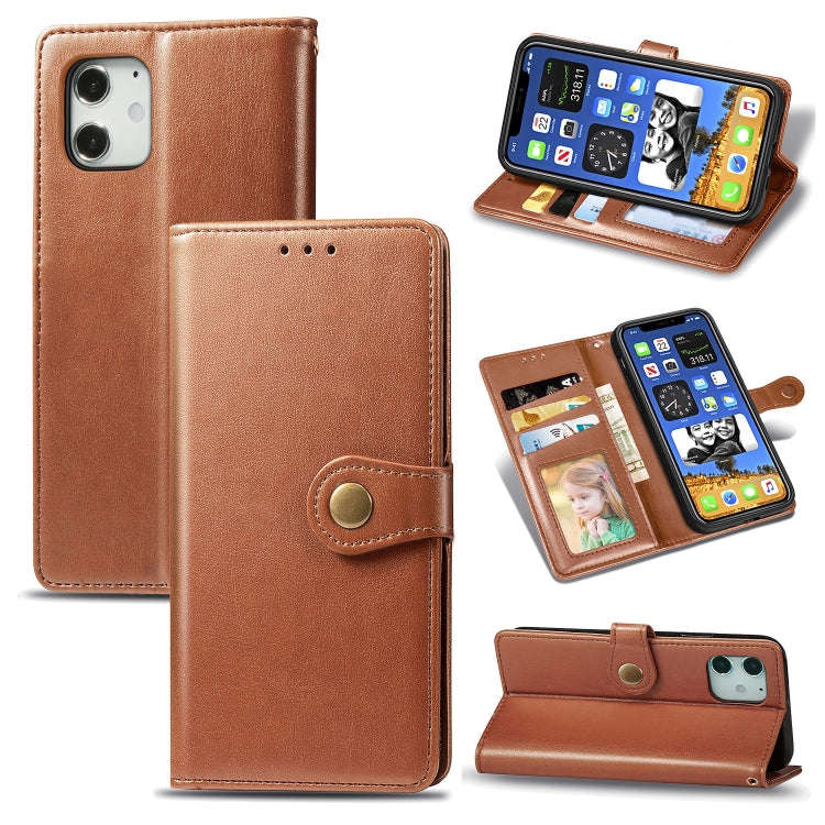 Retro Solid Color Leather Buckle Phone Case with Lanyard & Photo Frame & Card Slot & Wallet & Sta...