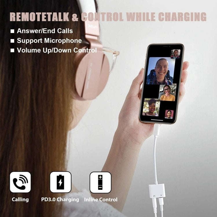 2 in 1 USB-C Adapter with 3.5mm Headphone Jack, Compatible for iPad Pro and Type-C Jack Phone, 2 ...