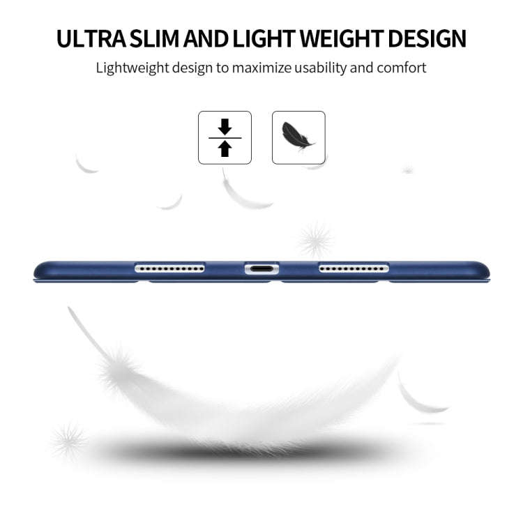 For iPad 10.2 inch 2019 / iPad Pro 10.5 inch Three-folding Surface PU Leather TPU Matte Soft Bott...