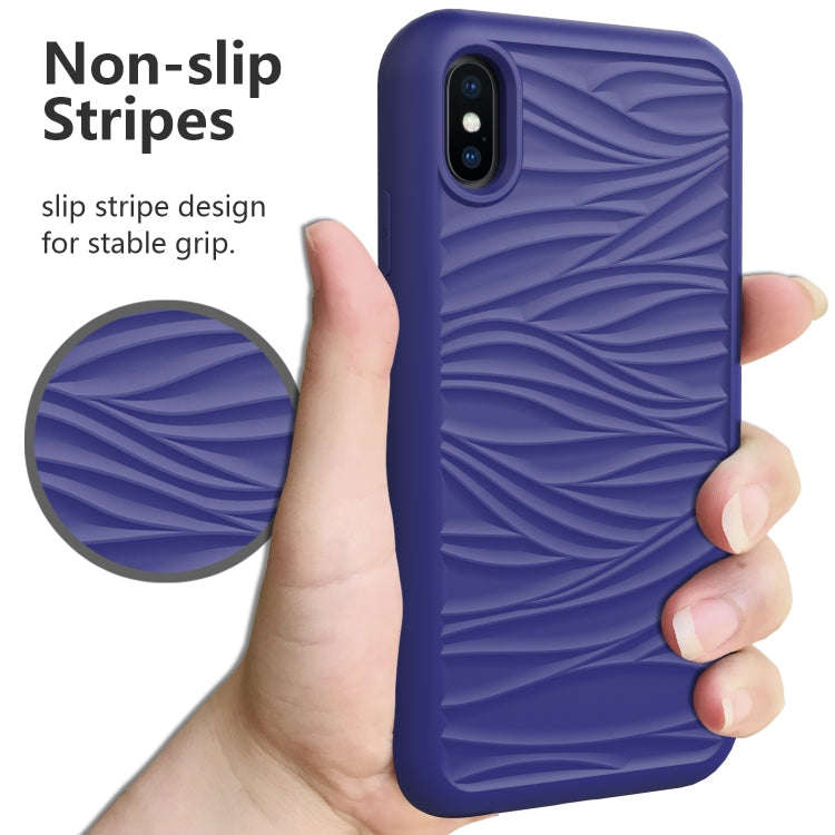 For iPhone XR Wave Pattern 3 in 1 Silicone+PC Shockproof Protective Case