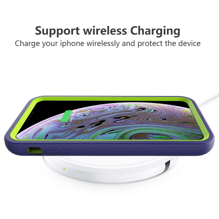 For iPhone XR Wave Pattern 3 in 1 Silicone+PC Shockproof Protective Case