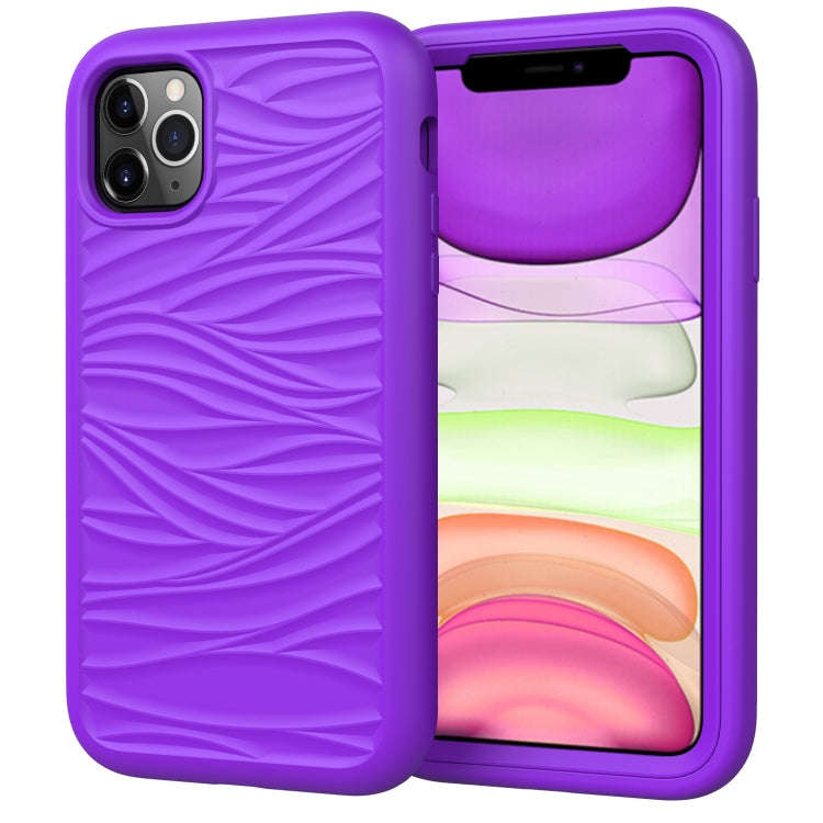 For iPhone 11 Pro Max Wave Pattern 3 in 1 Silicone+PC Shockproof Protective Case, For iPhone 11 P...