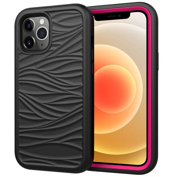 For iPhone 12 Wave Pattern 3 in 1 Silicone+PC Shockproof Protective Case, For iPhone 12 mini