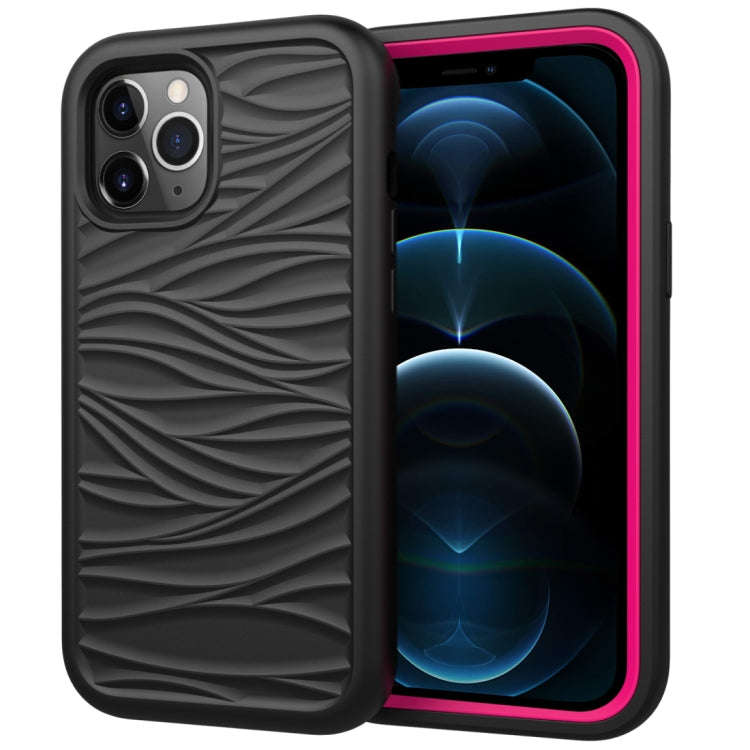 For iPhone 12 Pro Max Wave Pattern 3 in 1 Silicone+PC Shockproof Protective Case, For iPhone 12 P...