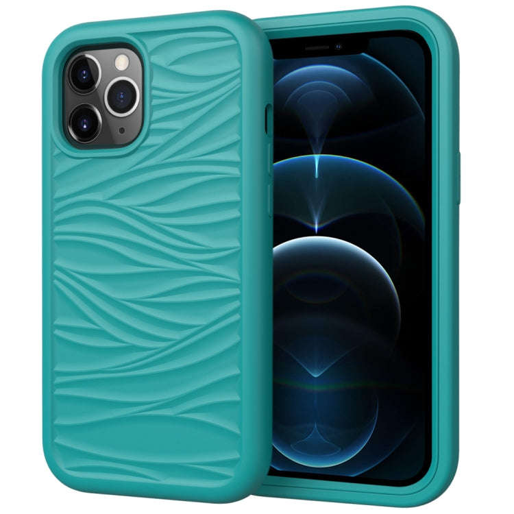 For iPhone 12 Pro Max Wave Pattern 3 in 1 Silicone+PC Shockproof Protective Case, For iPhone 12 P...