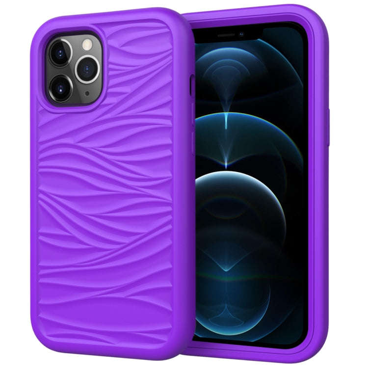 For iPhone 12 Pro Max Wave Pattern 3 in 1 Silicone+PC Shockproof Protective Case, For iPhone 12 P...