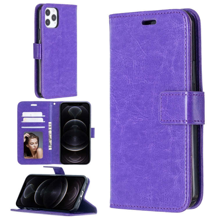 For iPhone 12 Pro / 12 Max Crazy Horse Texture Horizontal Flip Leather Case with Holder & Card Sl...