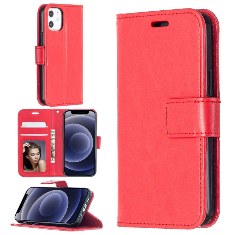 For iPhone 12 Crazy Horse Texture Horizontal Flip Leather Case with Holder & Card Slots & Wallet ...