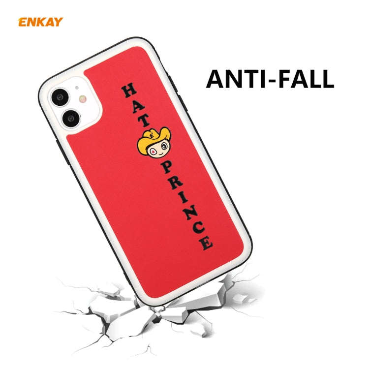 For iPhone 11 Hat-Prince ENKAY ENK-PC046 Cartoon Series PU Leather + PC Hard Slim Case Shockproof...