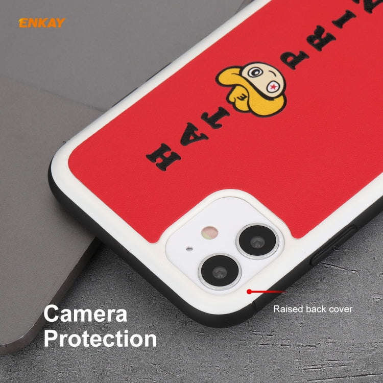 For iPhone 11 Hat-Prince ENKAY ENK-PC046 Cartoon Series PU Leather + PC Hard Slim Case Shockproof...