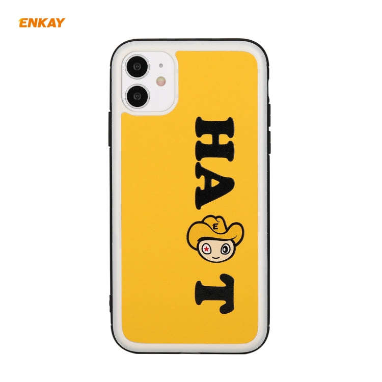 For iPhone 11 Hat-Prince ENKAY ENK-PC046 Cartoon Series PU Leather + PC Hard Slim Case Shockproof...