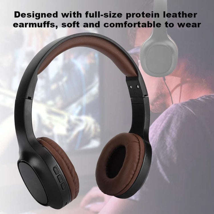 BT1605 Head-mounted Foldable Stereo Bluetooth Wireless Headset Bluetooth 5.0 with Microphone 3.5m...
