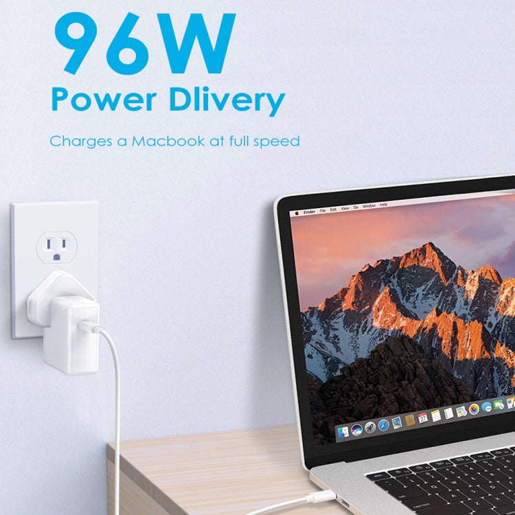 PD-96W 96W PD USB-C / Type-C Laptop Power Adapter for MacBook Pro 16 inch (A2141), EU Plug, US Pl...