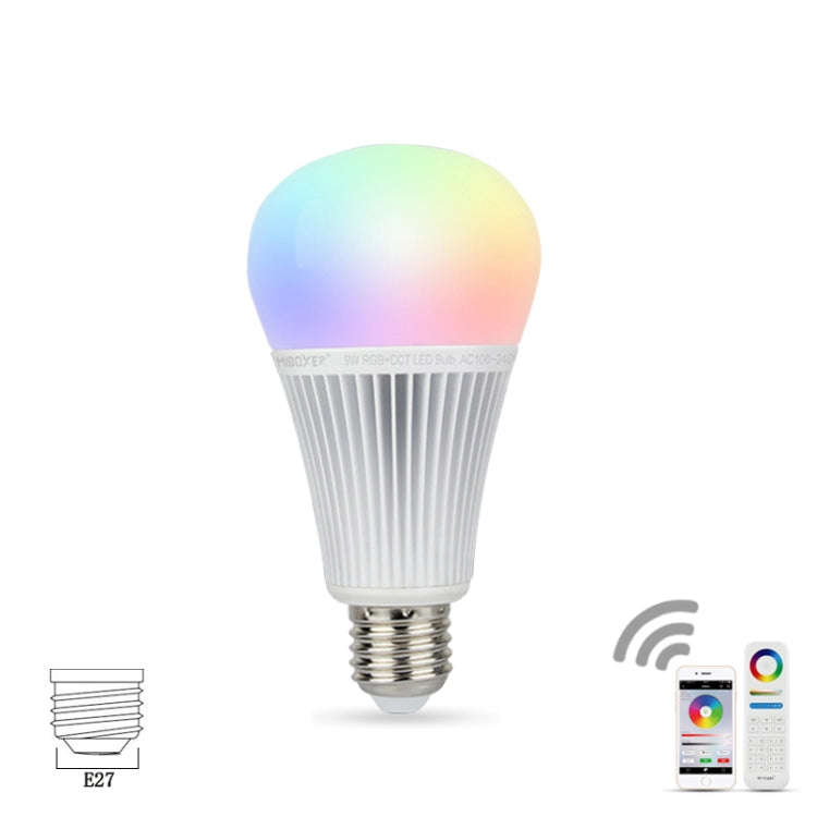 FUT012 E27 9W RGB + CCT LED Bulb Light 100V-240V Full Color Remote Control Smart Bulb WiFi 2.4G W...