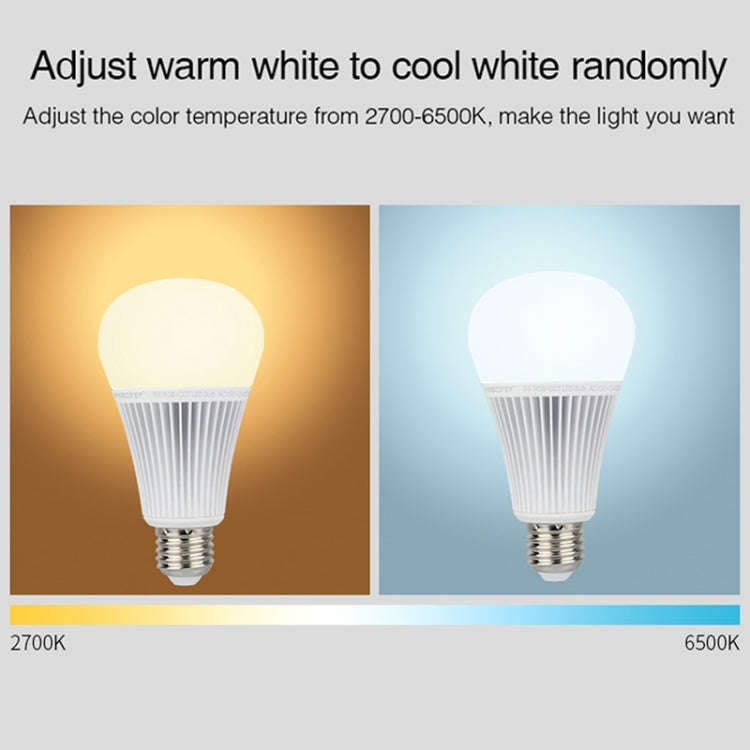 FUT012 E27 9W RGB + CCT LED Bulb Light 100V-240V Full Color Remote Control Smart Bulb WiFi 2.4G W...
