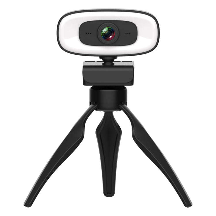 C10 2K HD Without Distortion 360 Degrees Rotate Three-speed Fill Light USB Free Drive Webcams, Bu...