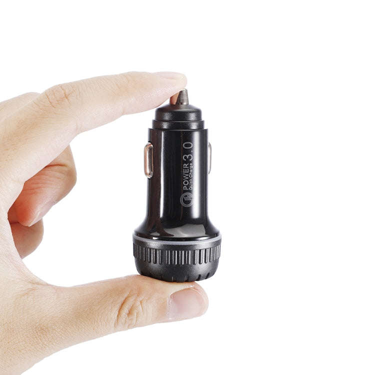 YSY-349 QC3.0 Dual Port USB Car Charger + 3A USB to USB-C / Type-C Data Cable, Length: 1m, with U...