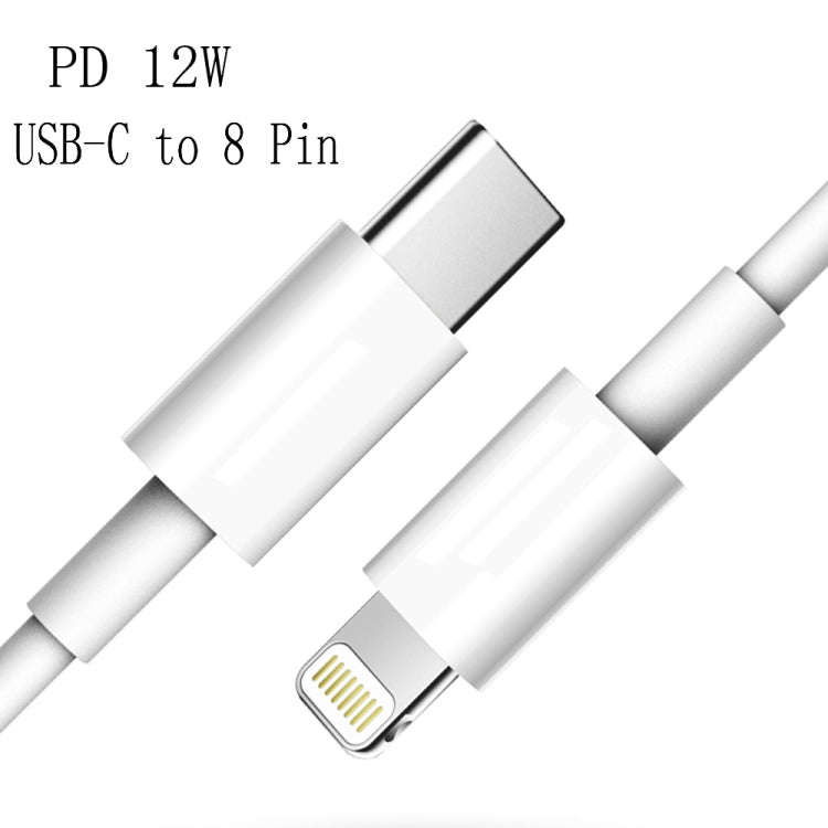 XJ-61 12W USB-C / Type-C to 8 Pin PD Fast Charging Cable, 1m, 1.5m, 2m