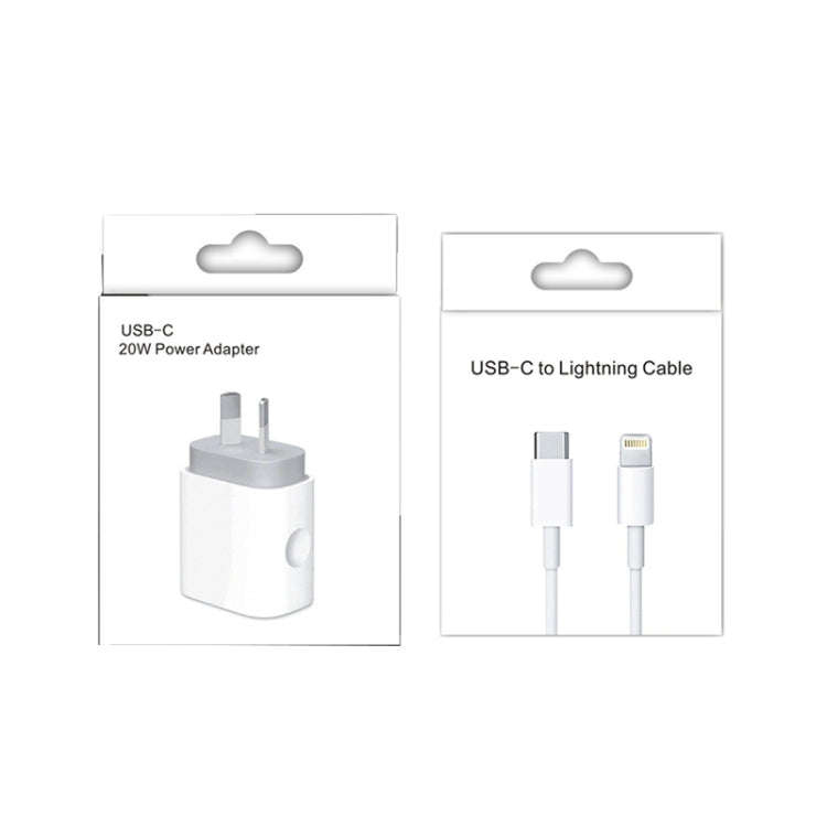 PD 20W PD 3.0 Travel Fast Charger Power Adapter with USB-C / Type-C to 8 Pin Fast Charge Data Cab...